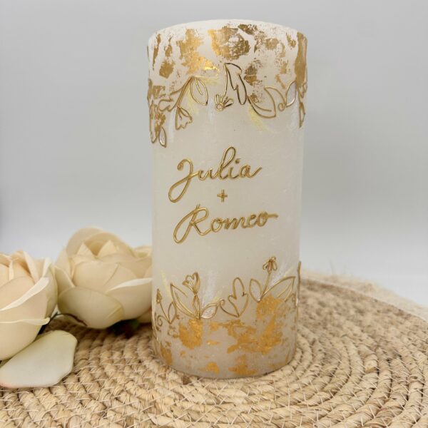 Hochzeitskerze "Glamorous Gold" Shakespeare