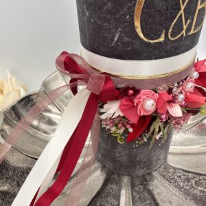 Hochzeitskerze "Romantic Berry" Monogram – Bild 3