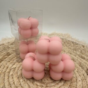 Bubble Kerze "Zartrosa"