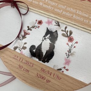 Babyschild "Katze"Blütentraum – Bild 3