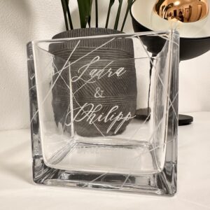 Glas-Würfel mit Gravur – Bild 2