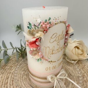 Hochzeitskerze "Flowerloop" dreamy – Bild 5