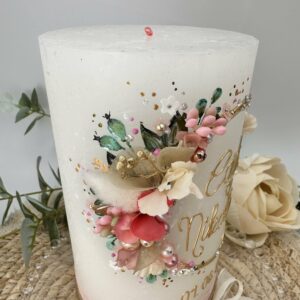 Hochzeitskerze "Flowerloop" dreamy – Bild 2