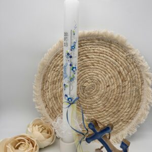 Taufkerze  "Lebensbaum" grün & blau – Bild 6