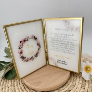 Taufkerze "Vintagedream" rosa & creme – Bild 8