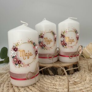 Gastgeschenke "Flowerloop" zartrosa & brombeer