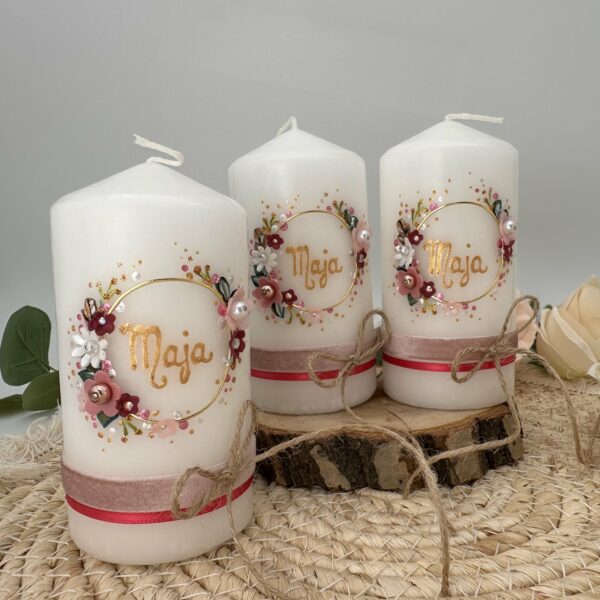 Gastgeschenke "Flowerloop" zartrosa & brombeer