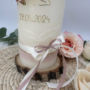 Hochzeitskerze "Silent Flowers" Lovely Rosé – Bild 3