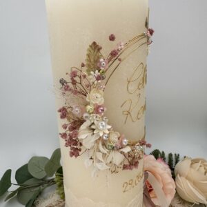 Hochzeitskerze "Silent Flowers" Lovely Rosé – Bild 4