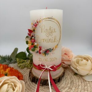 Hochzeitskerze "Flowerloop" summertime