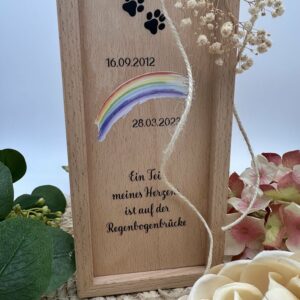 Kerzenverpackung "Holzbox Regenbogenbrücke" – Bild 3