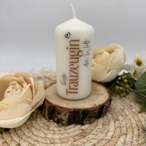 Geschenkskerze "beste Trauzeugin"