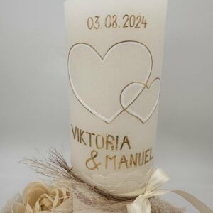 Hochzeitskerze "Hearts" – Bild 2