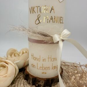 Hochzeitskerze "Hearts" – Bild 3
