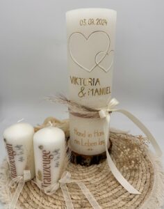 Hochzeitskerze "Hearts" – Bild 4