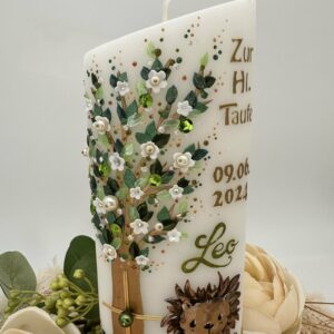 Taufkerze "Lebensbaum Löwe" möglich in vielen Farbvarianten – Bild 4