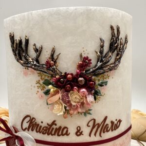 Hochzeitskerze "Wilde Romantik" Beerentöne – Bild 4