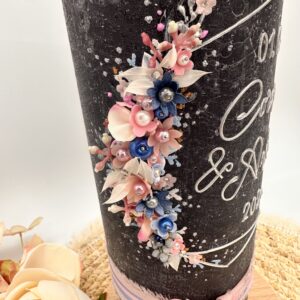 Hochzeitskerze "Hexagon" rosa & blau – Bild 6