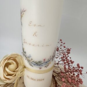 Hochzeitskerze "Wiesenblumenkranz" – Bild 3