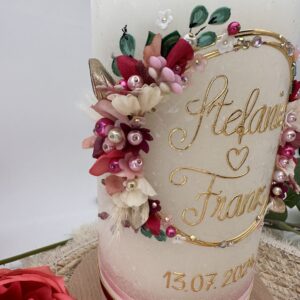 Hochzeitskerze "Flowerloop" berry – Bild 2