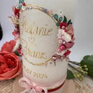 Hochzeitskerze "Flowerloop" berry – Bild 3