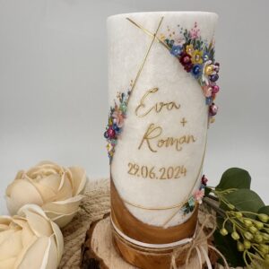 Hochzeitskerze "Symmetry Blütentraum" wiesenbunt – Bild 7