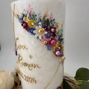 Hochzeitskerze "Symmetry Blütentraum" wiesenbunt – Bild 5