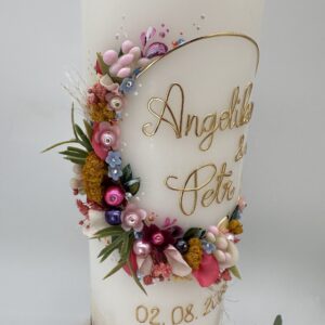 Hochzeitskerze "Flowerloop" buntverliebt – Bild 5