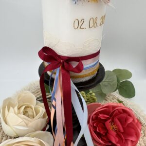 Hochzeitskerze "Flowerloop" buntverliebt – Bild 3