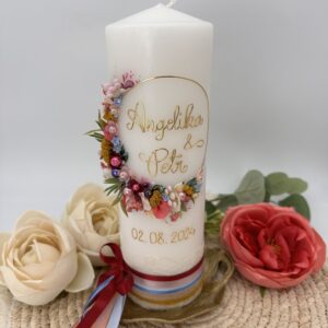 Hochzeitskerze "Flowerloop" buntverliebt