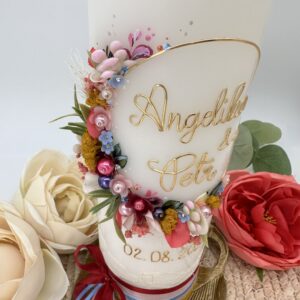 Hochzeitskerze "Flowerloop" buntverliebt – Bild 2