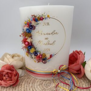 Hochzeitskerze "Summermagic" buntverliebt