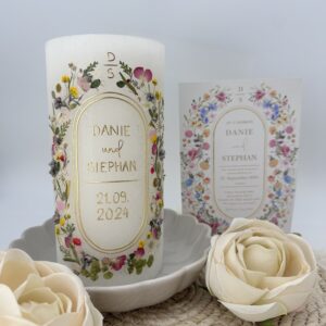 Hochzeitskerze "Wildflower Chic" – Bild 3