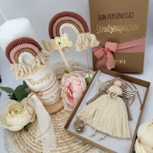 Makramee Schutzengel mit Holzflügel – Bild 6