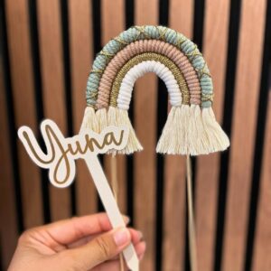 Cake-Topper "Regenbogen" mint & rosa