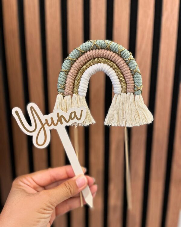 Cake-Topper "Regenbogen" mint & rosa