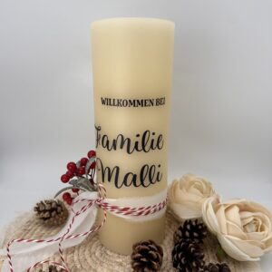 LED Familienkerze "Willkommen"