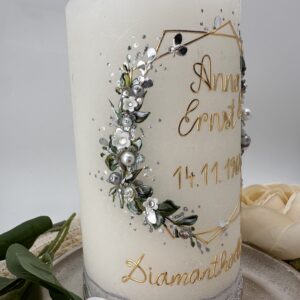 Hochzeitskerze "Hexagon" Diamondshine