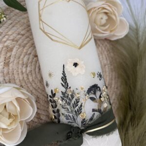 Hochzeitskerze "Symmetry Heart" Mitternachtswiese – Bild 3