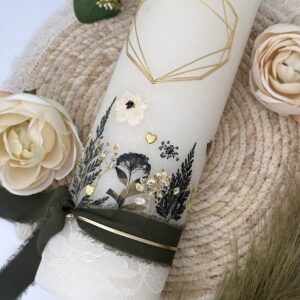 Hochzeitskerze "Symmetry Heart" Mitternachtswiese – Bild 2