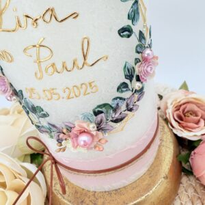 Hochzeitskerze "Blütenhexagon" lovely Roses – Bild 6