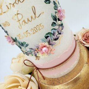 Hochzeitskerze "Blütenhexagon" lovely Roses – Bild 2