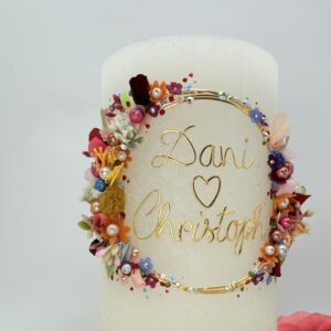 Hochzeitskerze "Flowerloop" farbenfroh – Bild 10
