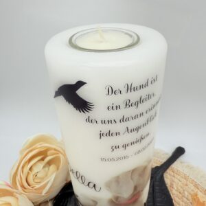 Trauerkerze "Jagdfreund" mit Foto – Bild 2