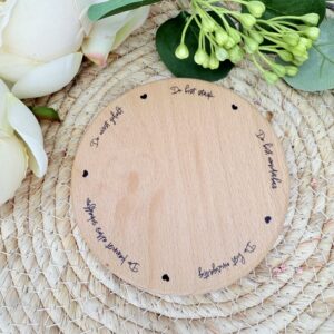 Kerzenteller Holz "Du bist wunderbar" 12 cm – Bild 3