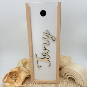 Kerzenverpackung "Holzbox" Name weiß – Bild 4