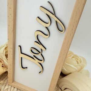 Kerzenverpackung "Holzbox" Name weiß – Bild 3
