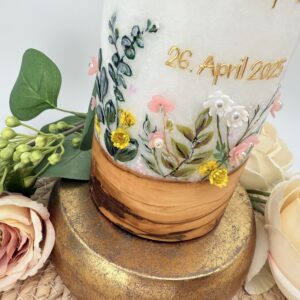 Hochzeitskerze "Wiesenblumen" Infinity – Bild 6