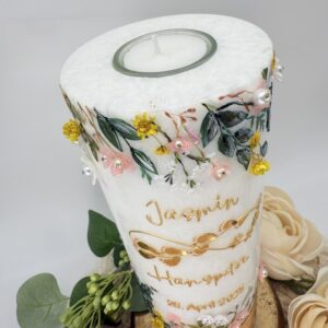Hochzeitskerze "Wiesenblumen" Infinity – Bild 2