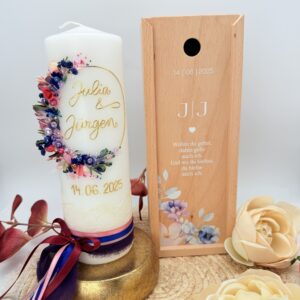 Hochzeitskerze "Flowerloop" Berrylove